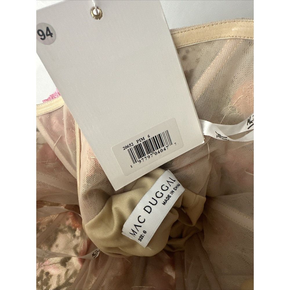 NWT MAC DUGGAL [ 6 ] 20652 Strapless Sheer Bustier Embroidered Mermaid Gown Rose - Picture 4 of 16